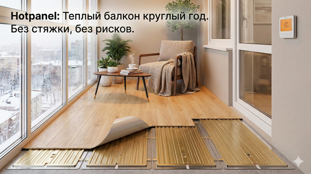 Теплый кабинет на лоджии: Как организовать основное отопление балкона без стяжки и рисков